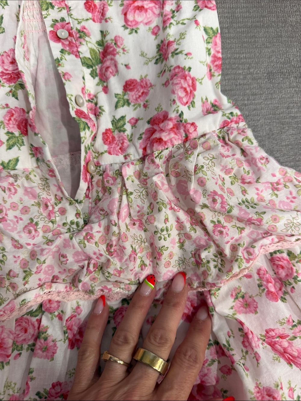American Girl Doll and LoveShackFancy Girls Pink Floral Tiered Dress 4T - Picture 7 of 11